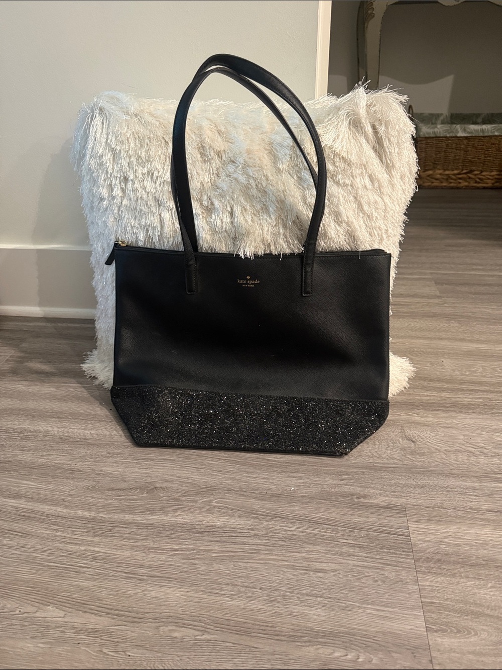 kate spade Black Tote with Glitter Accent and Matching Wallet - Picture 3 of 8